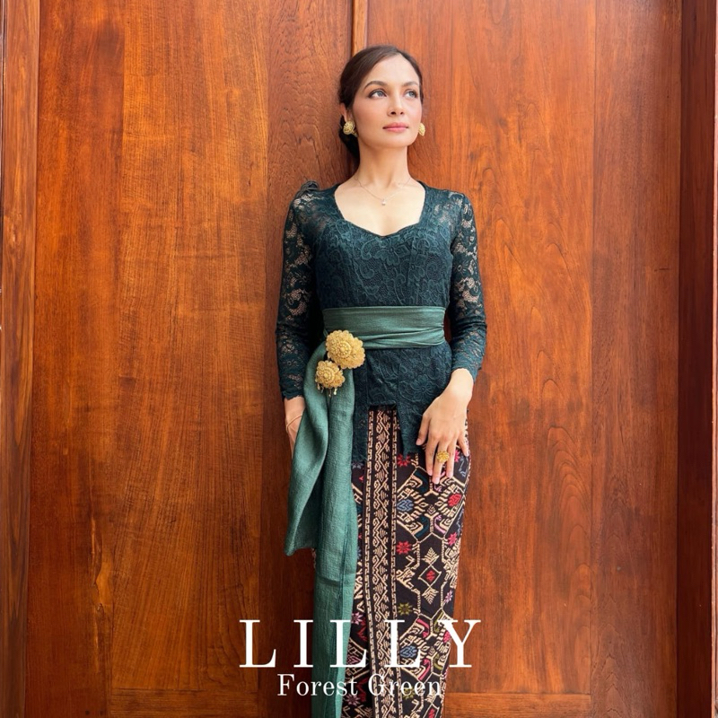 Jual Setelan Kebaya Bali Brokat Lilly Lengan Panjang | Kebaya Brokat
