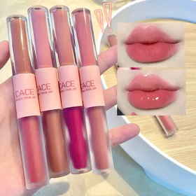 CACE Lipstick 2 In 1 Glossy Lip Cream Lip Gloss Dua Sisi Matte Velvet Liptint Tahan Lama