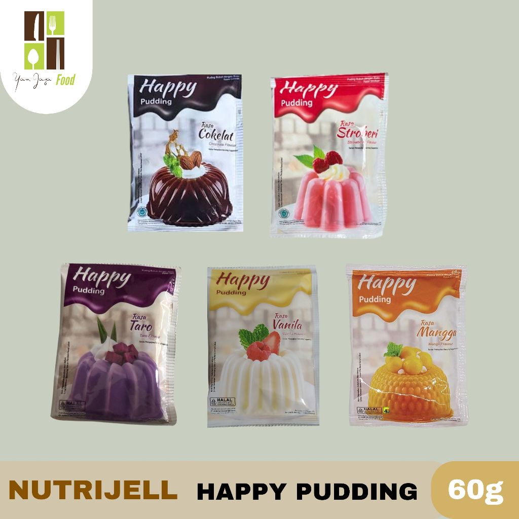 Jual Nutrijell Happy Pudding Rasa Cokelat / Stroberi / Vanila / Taro ...