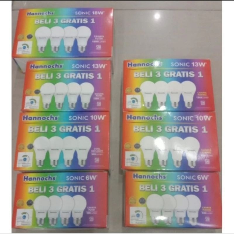 Jual Hannochs LED Multipack Sonic - Bohlam Lampu LED Sonic 4in1 - Bola ...