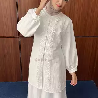 [READY STOCK] KALUNAR - Joy Tunik Kondangan Lebaran (Atasan Gamis Melayu Renda Wanita)