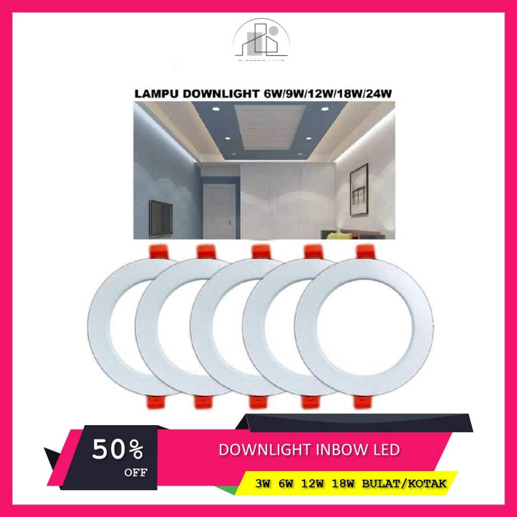 Jual DOWNLIGHT INBOW 3W 6W 12W 18W BULAT/KOTAK LED PANEL LAMPU LED ...