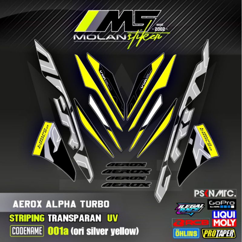 Jual Decal Sticker Striping Variasi Transparan Uv Aerox Alpha Turbo ...
