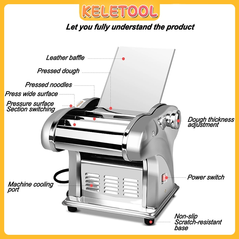 Jual Mesin Pembuat Pasta Rol Pembuat Pasta 6 Pengaturan Ketebalan yang ...