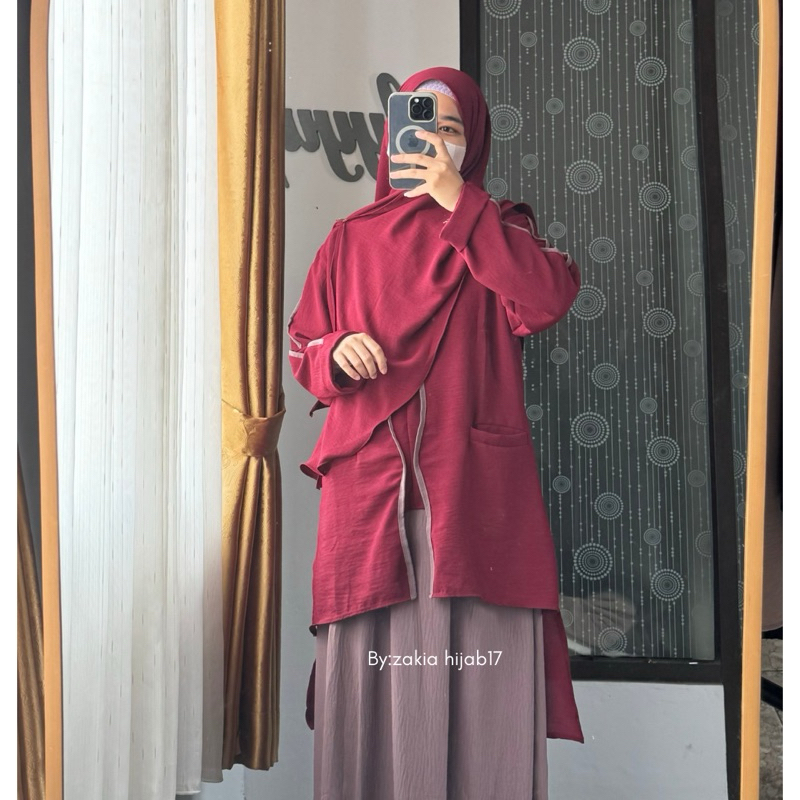 Jual Zahira Gamis Set Tunik Rok Dres Terbaru Dewasa Remaja Baju Lebaran ...