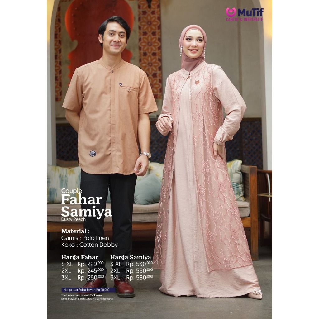 Jual Couple Gamis dan Koko Samiya Fahar - Dusty Peach by MuTif ...