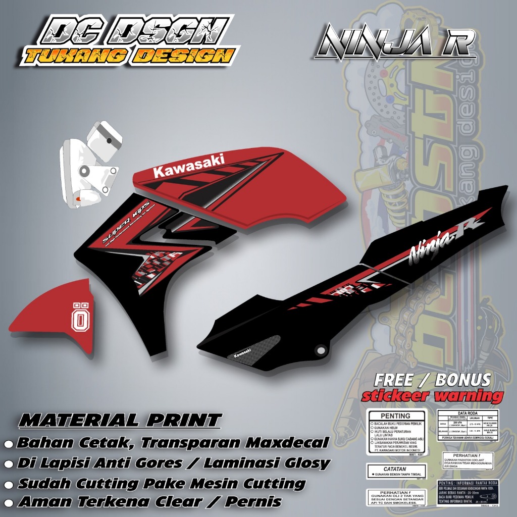 Jual Sticker Striping Ninja R variasi transparan uv, Bisa Request Warna ...