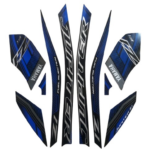 Jual Striping Sticker Motor Yamaha jupiter z1 2023 full hitam-biru ...