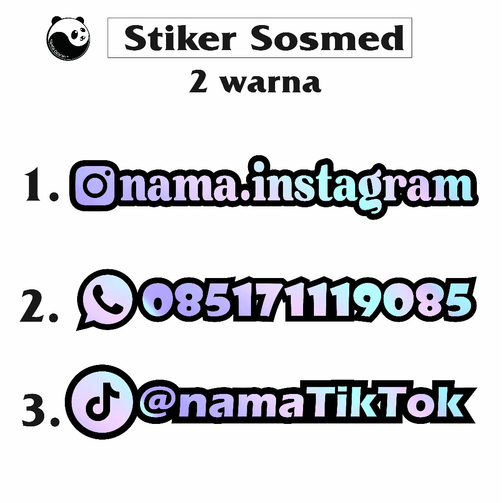 Jual Stiker cutting LOGO SOSMED + NAMA / NOMOR SOSMED KAMU - Custom ...