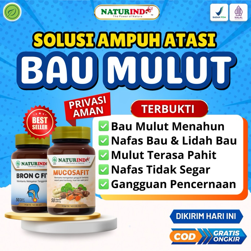 MUCOSAFIT PENGHILANG BAU MULUT DAN NAFAS HALITOSIS OBAT BAU MULUT MENAHUN HERBAL NATURINDO