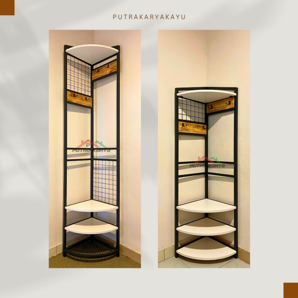Jual Rak Sudut Ruang Tamu Pajangan / Kamar Tidur / Ruangan / Rak Sudut ...