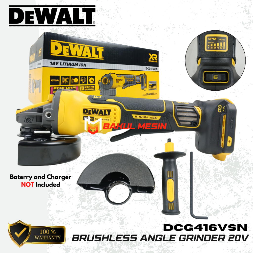 Jual DeWALT DCG 416VSN Gerinda Tangan Baterai Brushless Angle Grinder ...