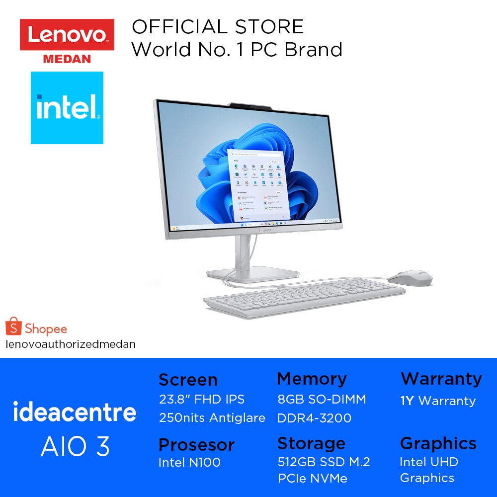Jual Lenovo A100 0FID/0EID, Intel N100/8GB/512GB/NoOdd/(DOS/W11HSL ...