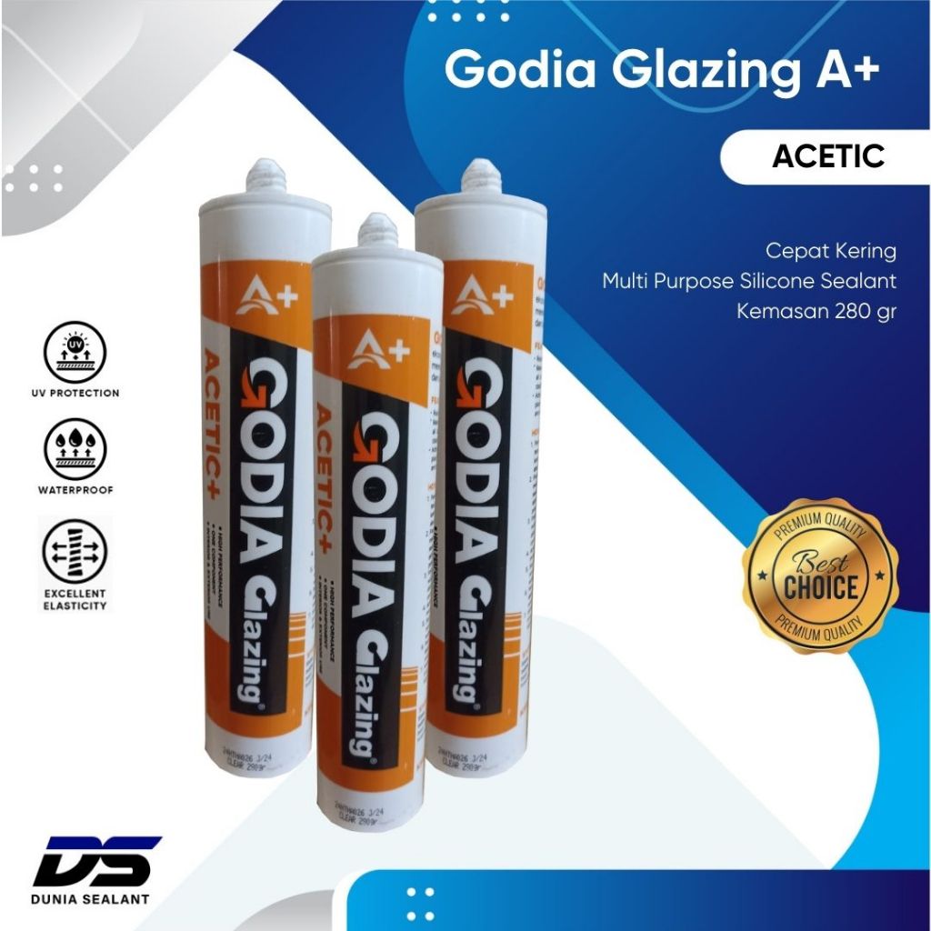 Jual Godia Glazing A+ Silicone Sealant Acetic | Shopee Indonesia
