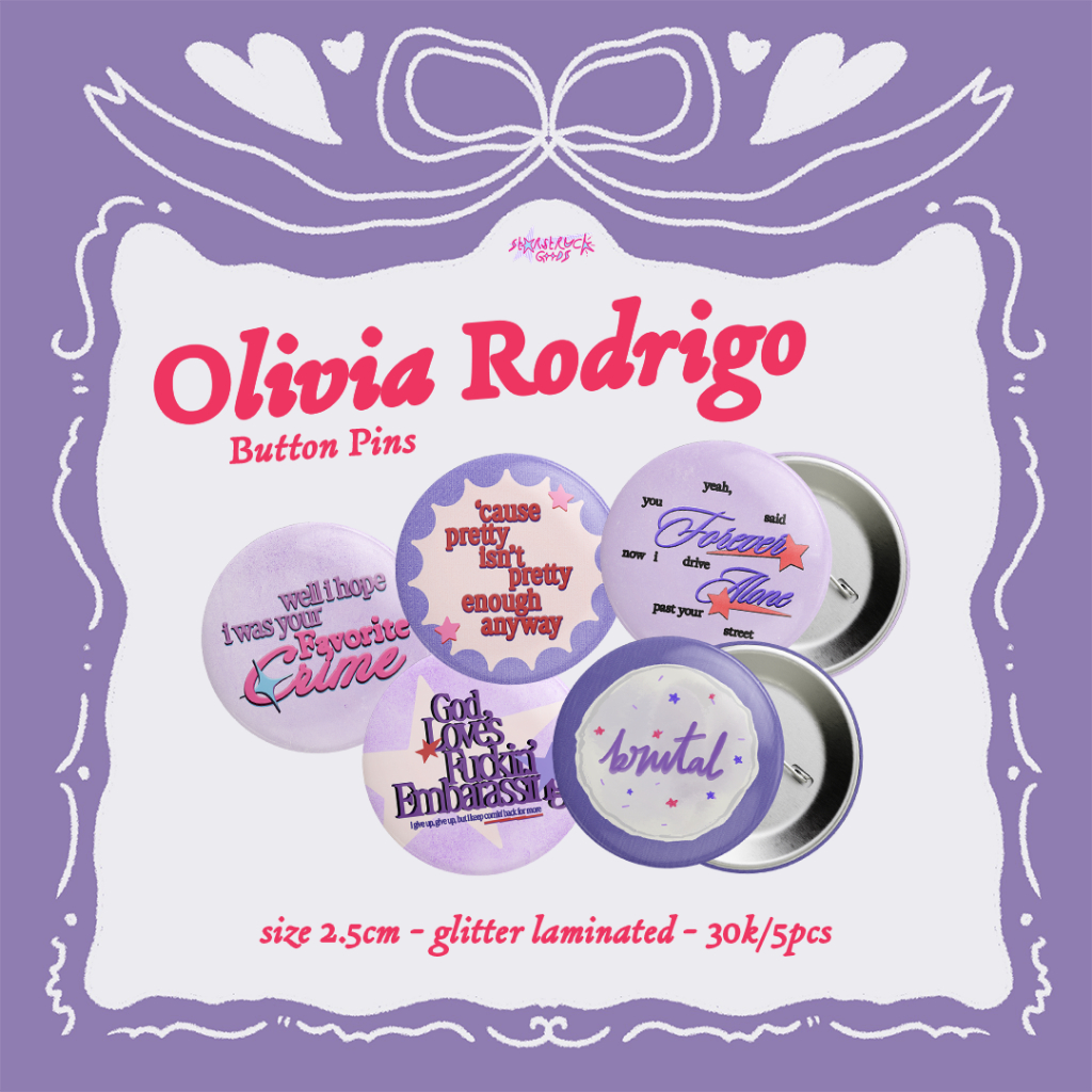 Jual Olivia Rodrigo (GUTS & SOUR) Button Pins | Shopee Indonesia