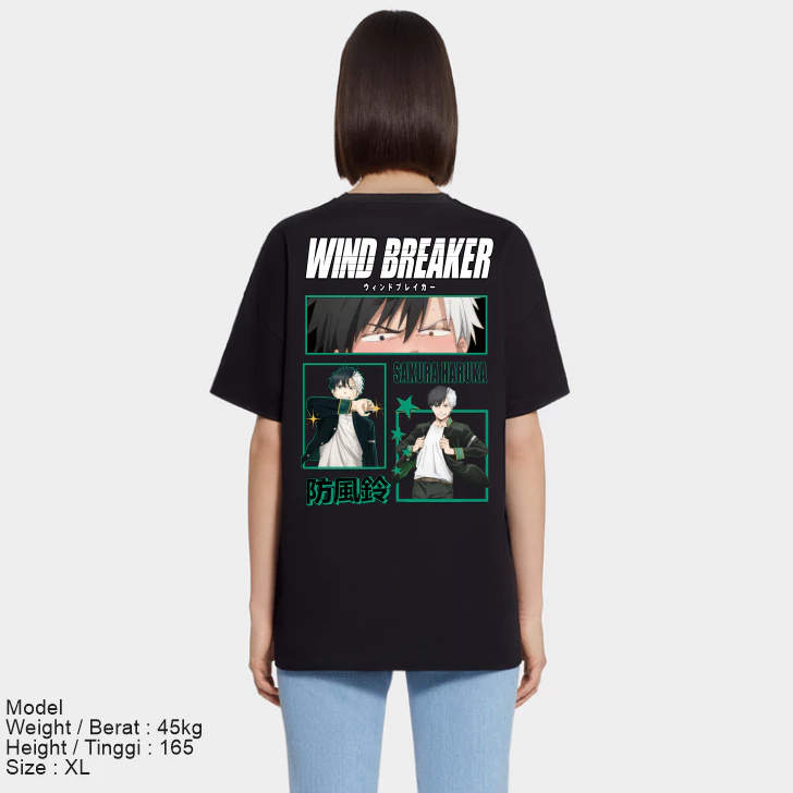 Baju Kaos Distro Unisex Gambar Anime WIND BREAKER SAKURA HARUKA HAJIME UMEMIYA
