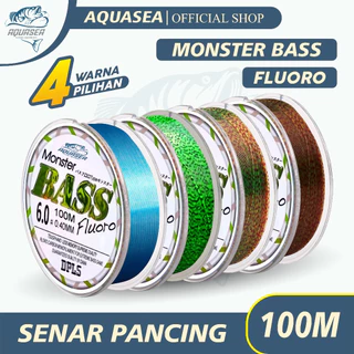 AQUASEA Tali Pancing Bass FLUOROCARBON 100M  Senar Pancing Strength 4.20kg-16.5kg Sangat kuat