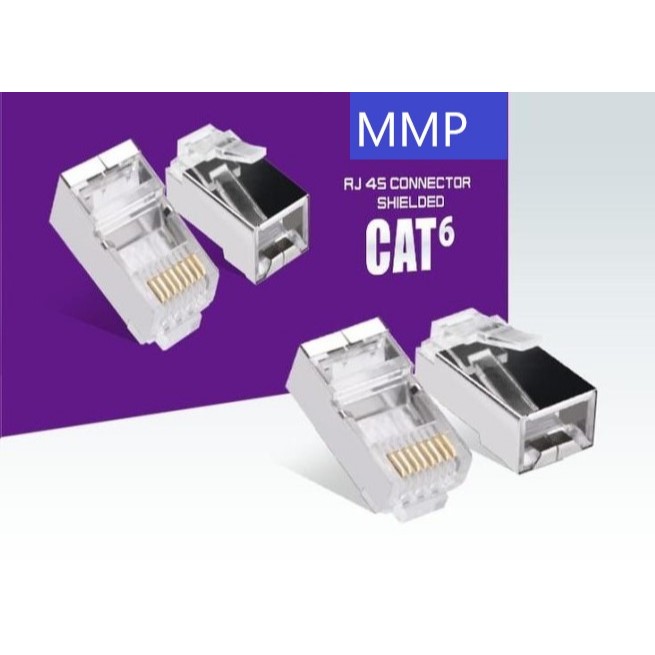 Jual Konektor RJ45 FTP STP / UTP connector Cat 6 sheild isi 50 Pcs / 10 ...