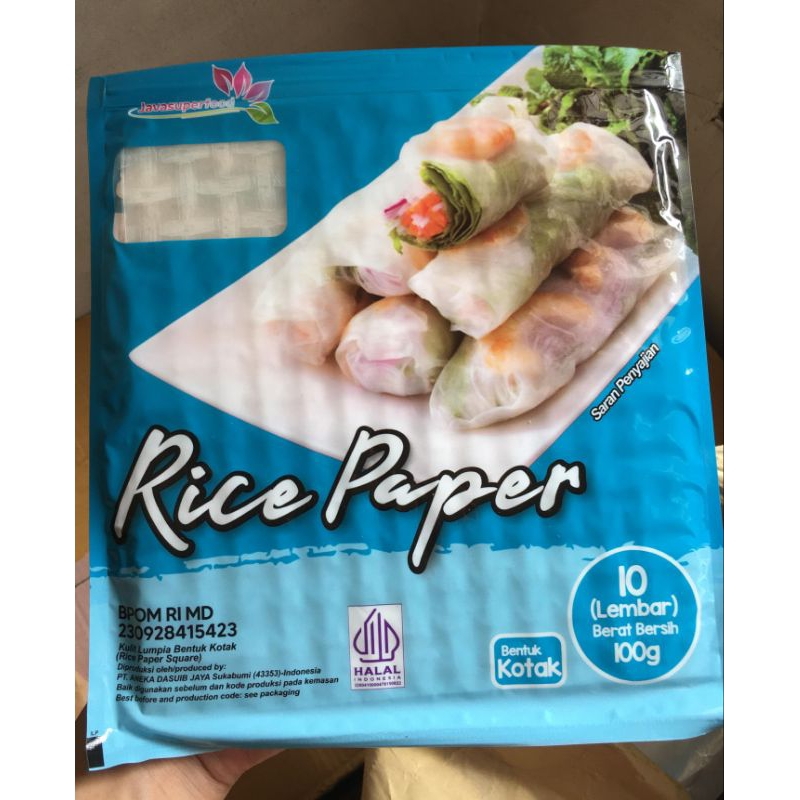 Jual RICE PAPER KOTAK ISI 10 LEMBAR | RICE PAPER JAVA | HALAL | Shopee ...