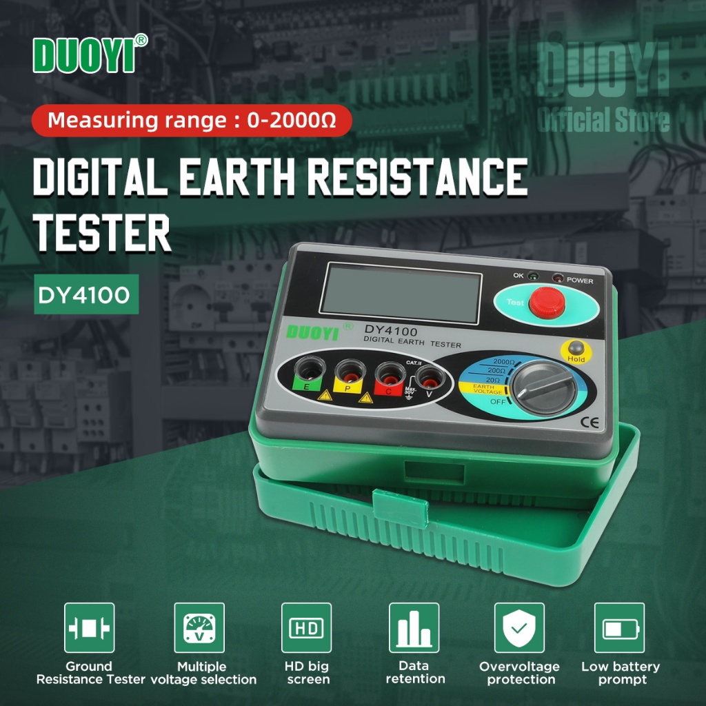 Jual DUOYI DY4100 Ground Resistance Tester Digital Meggers Kilat ...