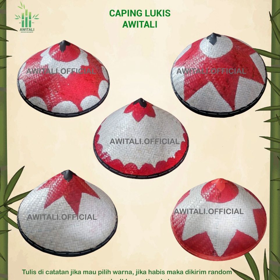 Jual Top Grade Caping Lukis Awitali Pria Wanita Topi Petani Sawah Plus ...