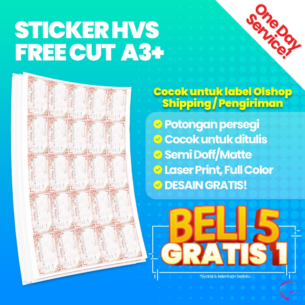 Jual Sticker Label Olshop HVS POTONG PERSEGI | Cetak Stiker Label ...