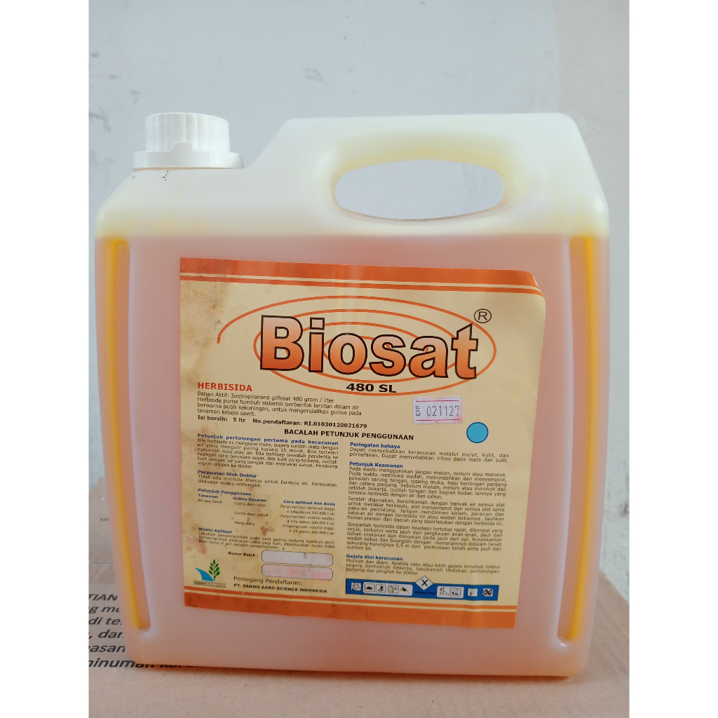 Jual BIOSAT 480 SL Herbisida Bahan Aktif Isopropilamina glifosat 480 g ...