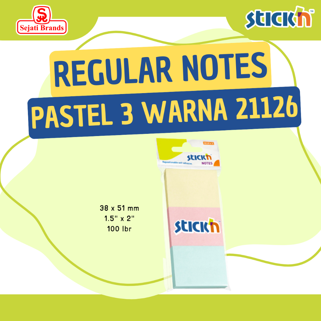 Jual Stick'n Assorted Notes 21126 Pastel Mixed Sticky Note Memo ...