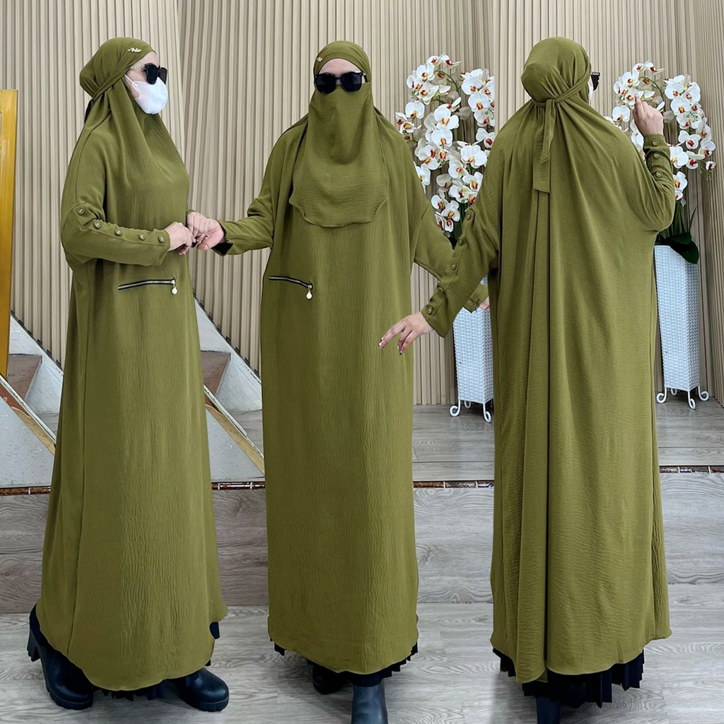 Jual Hijab Syari Jumbo Kode LONGRES Model Langsung Kaya Gamis Bahan ...