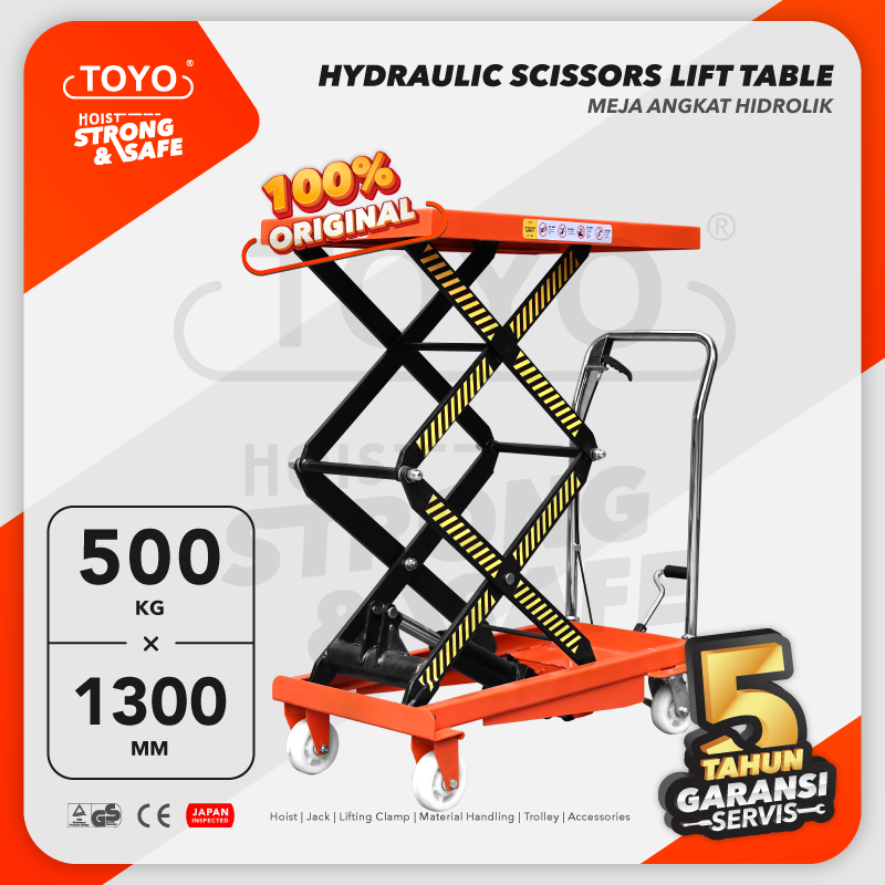 Jual Hydraulic Scissors Lift Table / Meja Hidrolik 500 Kg x 1.3 M TOYO ...
