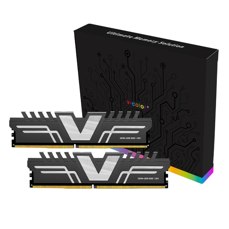 Jual RAM V-COLOR SKYWALKER U-DIMM (GREY) DDR4 16GB (2X8GB) 3200MHz 1 ...
