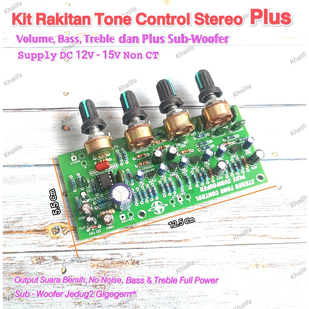 Jual Kit Modul Tone Control Stereo Plus Subwoofer DC 12V - 15V Non CT ...