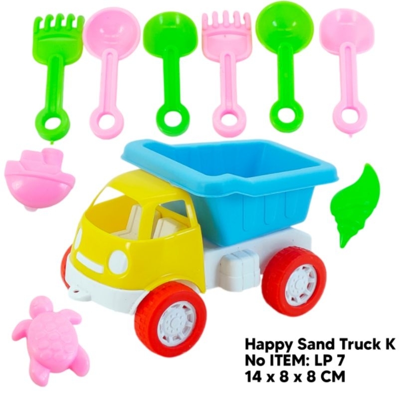 Jual HAPPY SAND TRUCK DUMP MAINAN MOBIL TRUCK PASIR ANAK PLUS