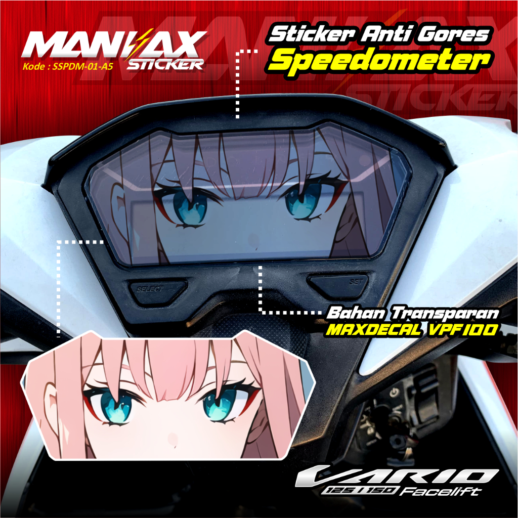Jual STICKER SPEEDOMETER ANIME VARIO LED NEW 125/150 ZERO TWO /SSPDM ...