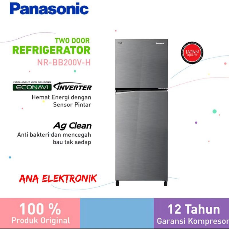 Jual KULKAS INVENTER 2 PINTU PANASONIC NR-BB200V-S / NR BB200VS ( BATAM ...