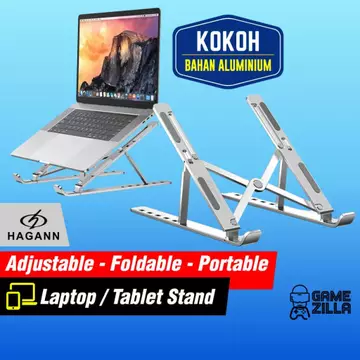 Holder Laptop Tablet Stand Lipat Portable Aluminium HAGANN LAC 005 Dudukan Bracket Laptop
