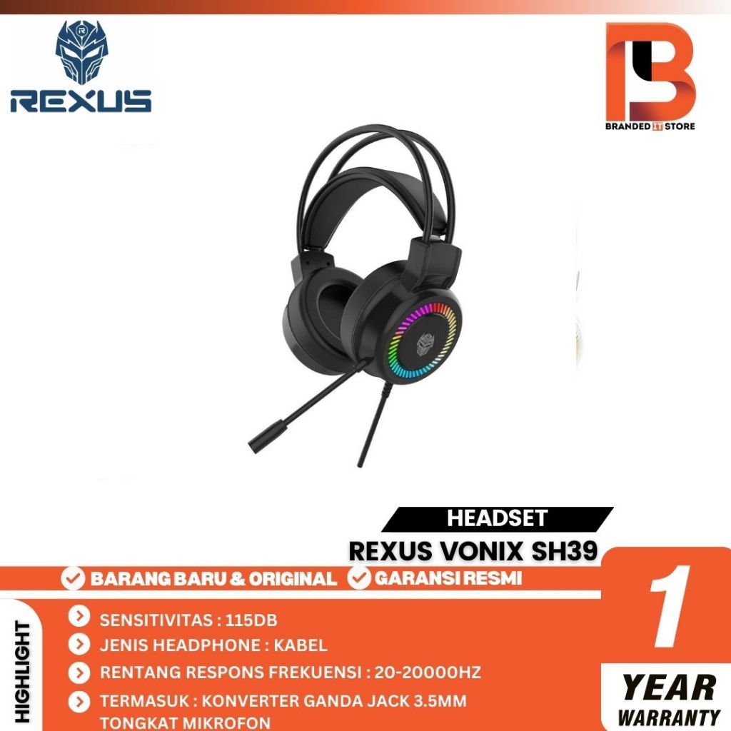 Jual Rexus Headset Gaming Vonix SH-39 SH39 FREE Splitter ORIGINAL ...