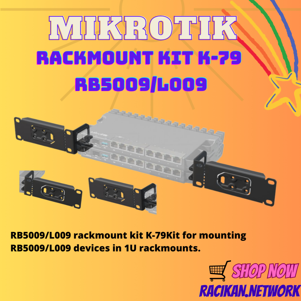 Jual MikroTik K-79 RB5009 rackmount kit K-79 Breket RB5009UG+S+IN ...