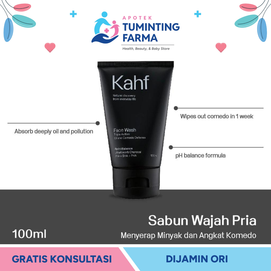 Jual Kahf Triple Action Oil and Comedo Defense Face Wash 100 ml - Sabun
