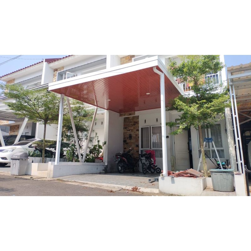 Carport/Kanopi baja ringan + Plafon PVC minimalis Bosku