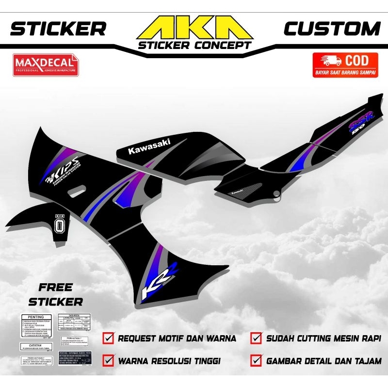 Jual Sticker striping Kawasaki Ninja KRR SSR transparan maxdecal (bisa ...