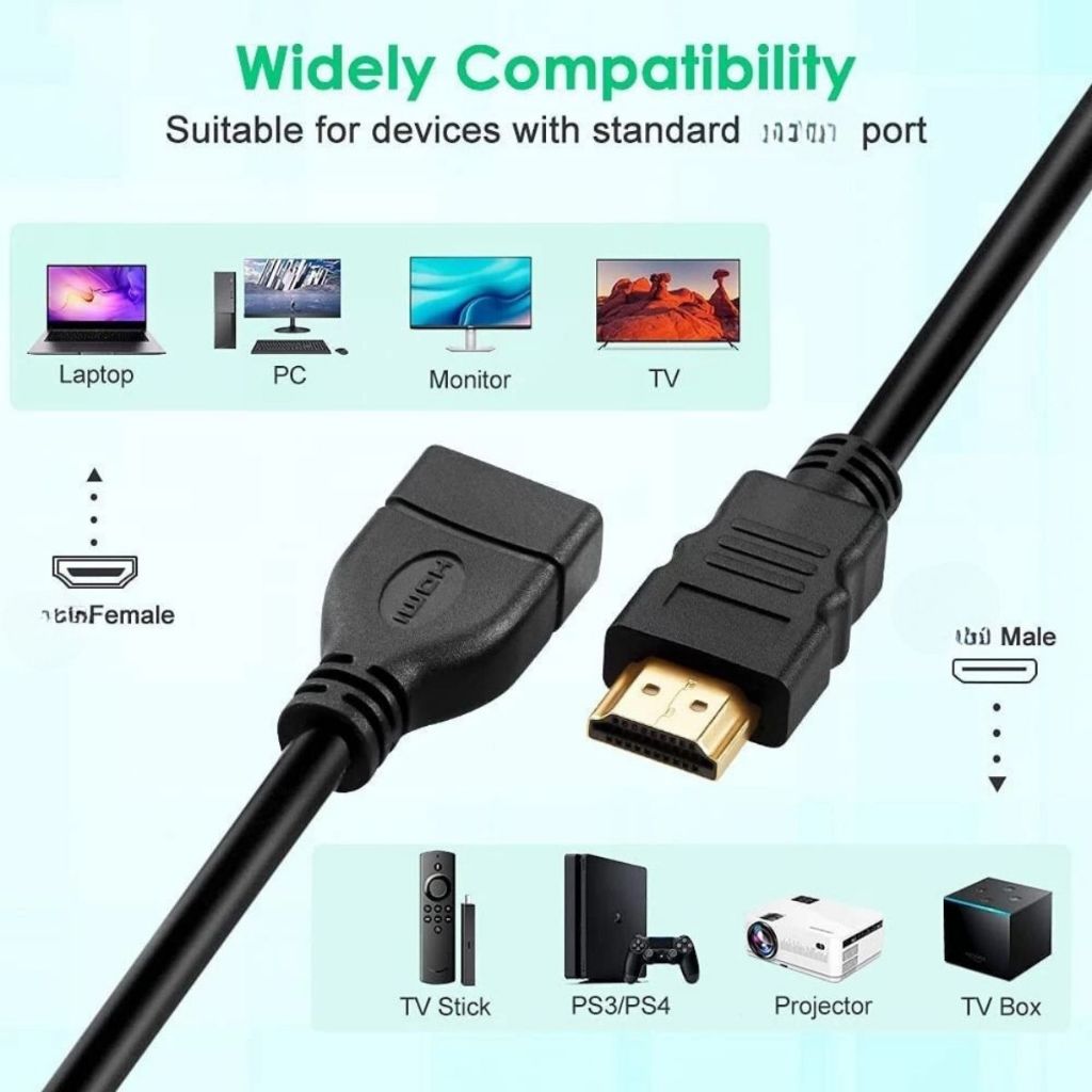 Jual Kabel Male To Female Extention 30CM Extender Cable 0.3M / Kabel ...