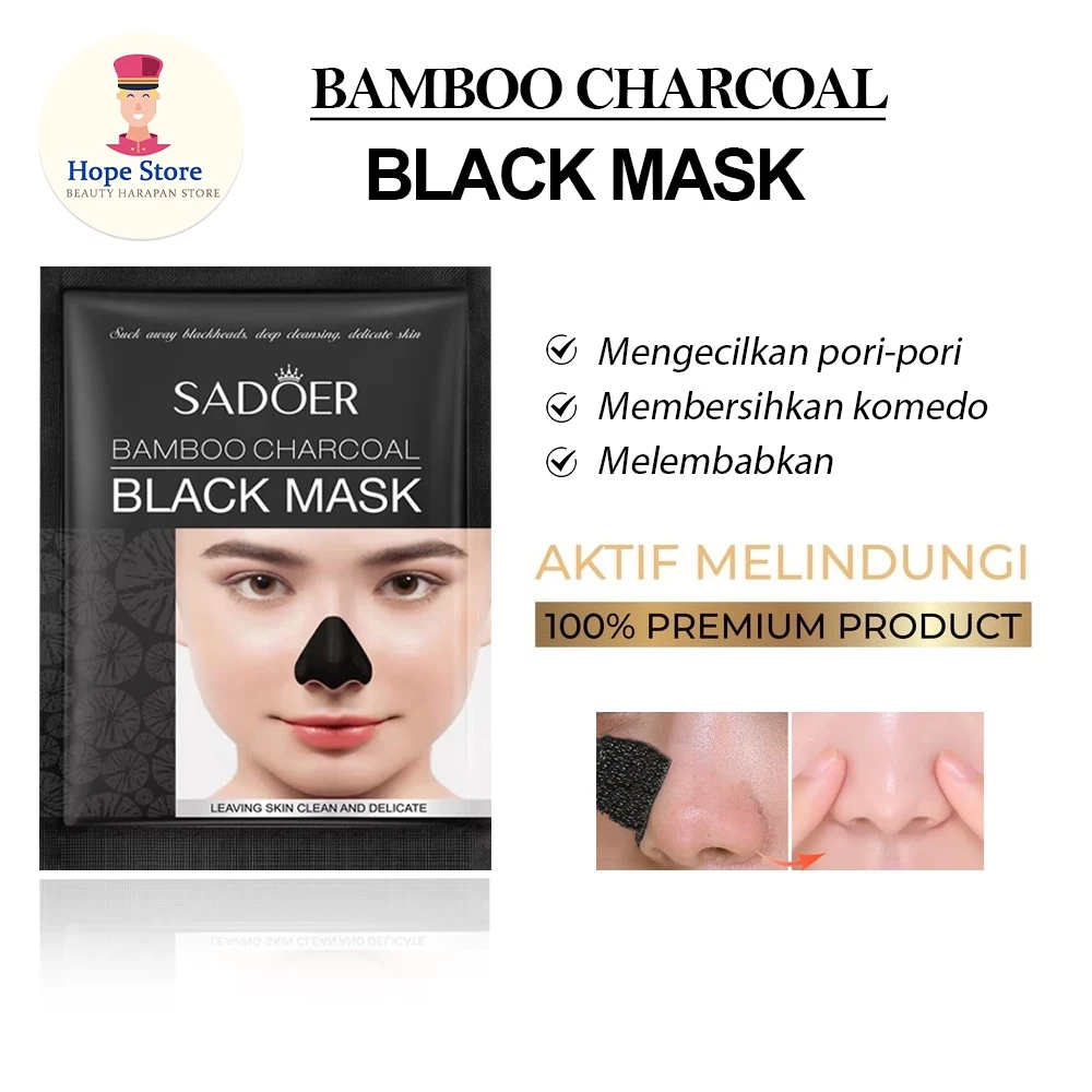 Sadoer Black Mask Masker Komedo Penghilang Komedo dan Jerawat / Black Mask / Masker Komedo Arang | AutoStock