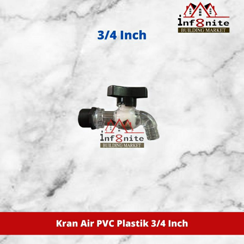 Jual Kran Plastik 3/4 Inch Keran Taman Kran Air Tembok PVC 3/4