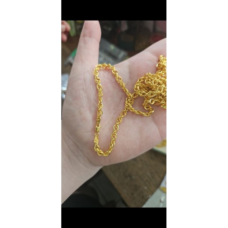 Jual Gelang rantai tambang ring lilit kuning gold emas asli 700 70% 16k ...