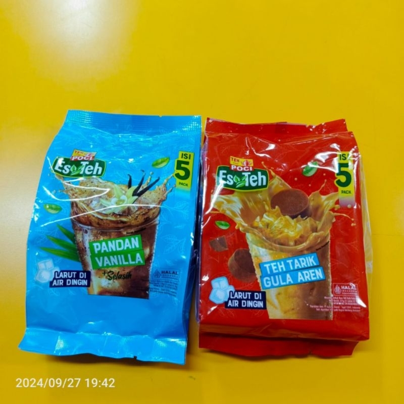 Jual Teh poci esteh 125 gr Varian vanila pandan dan teh tarik gula aren ...