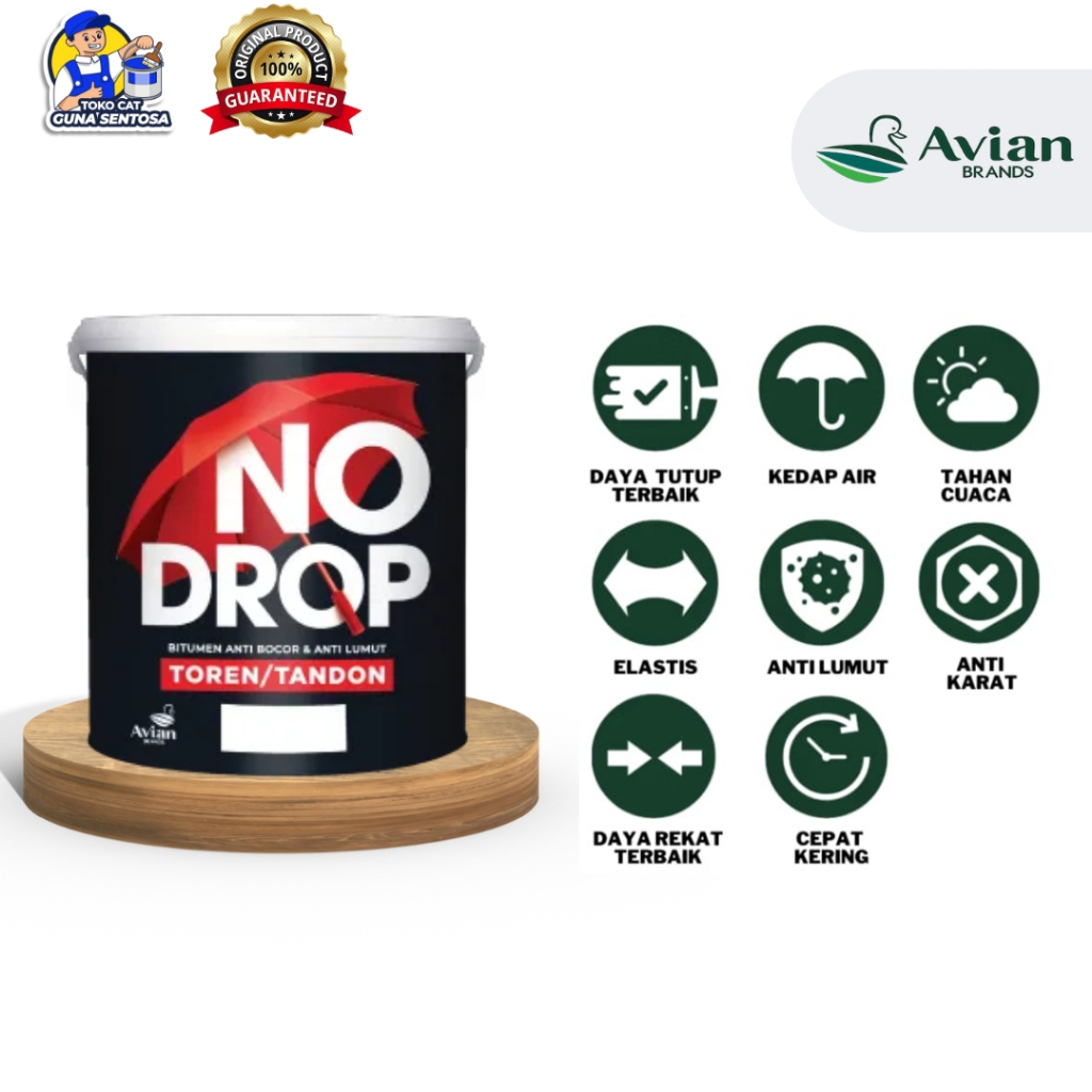 Jual CAT WATERPROOFING NO DROP BITUMEN BLACK | Shopee Indonesia