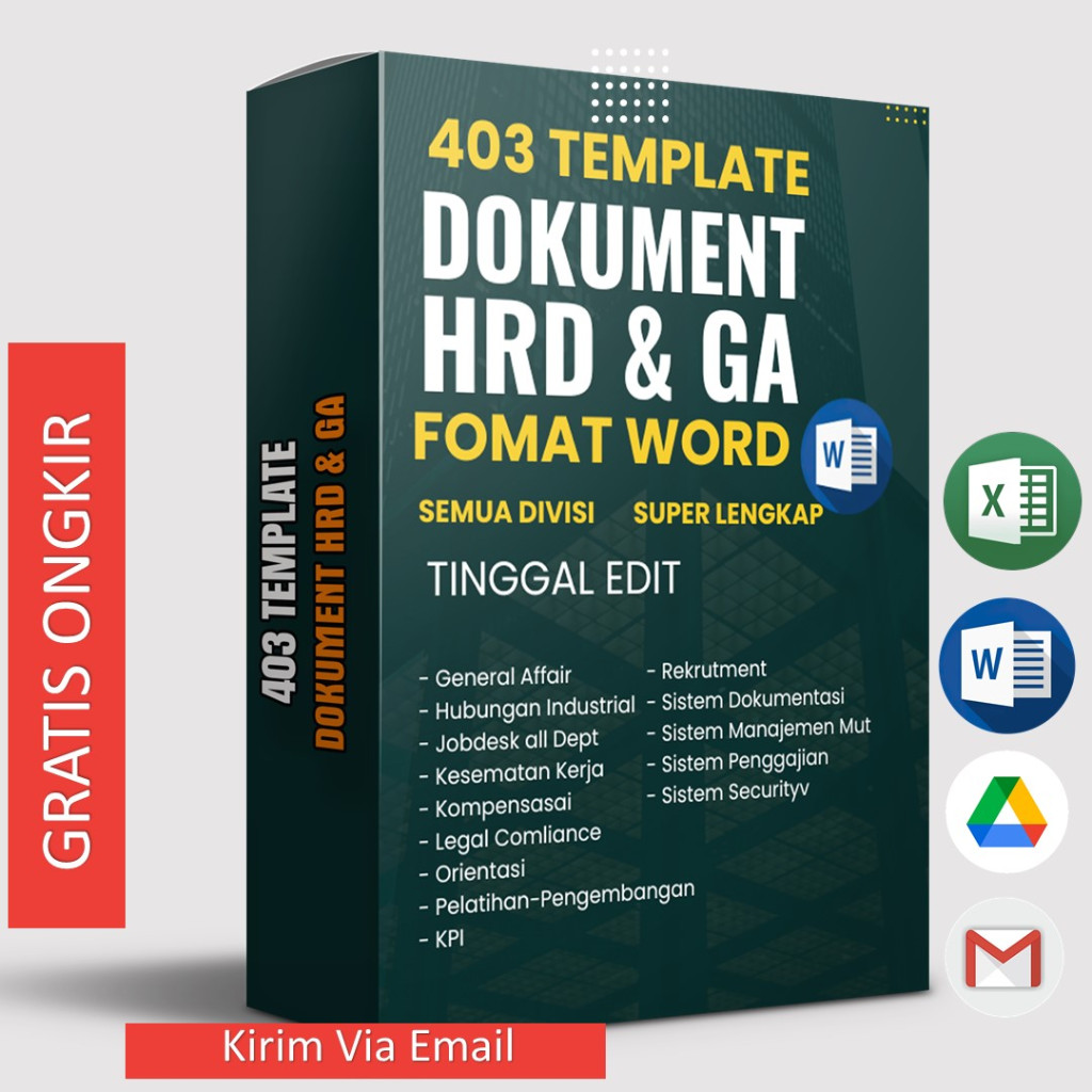 Jual 403 TEMPLATE DOKUMENT FORMAT WORD EXCEL PDF HRD & GA | Shopee ...
