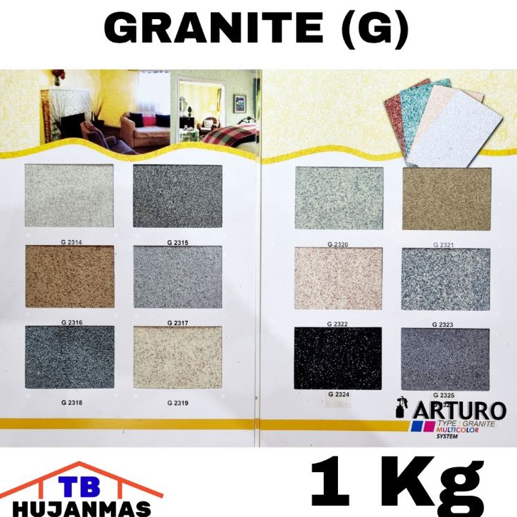 Jual arturo cat tembok dinding teksture tipe granite lticolor system g