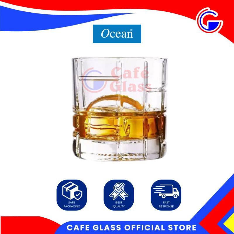 Gelas Ocean Traze Future Double Rock / Gelas Aesthetic Pendek 350Ml / Gelas Kaca 1P03663